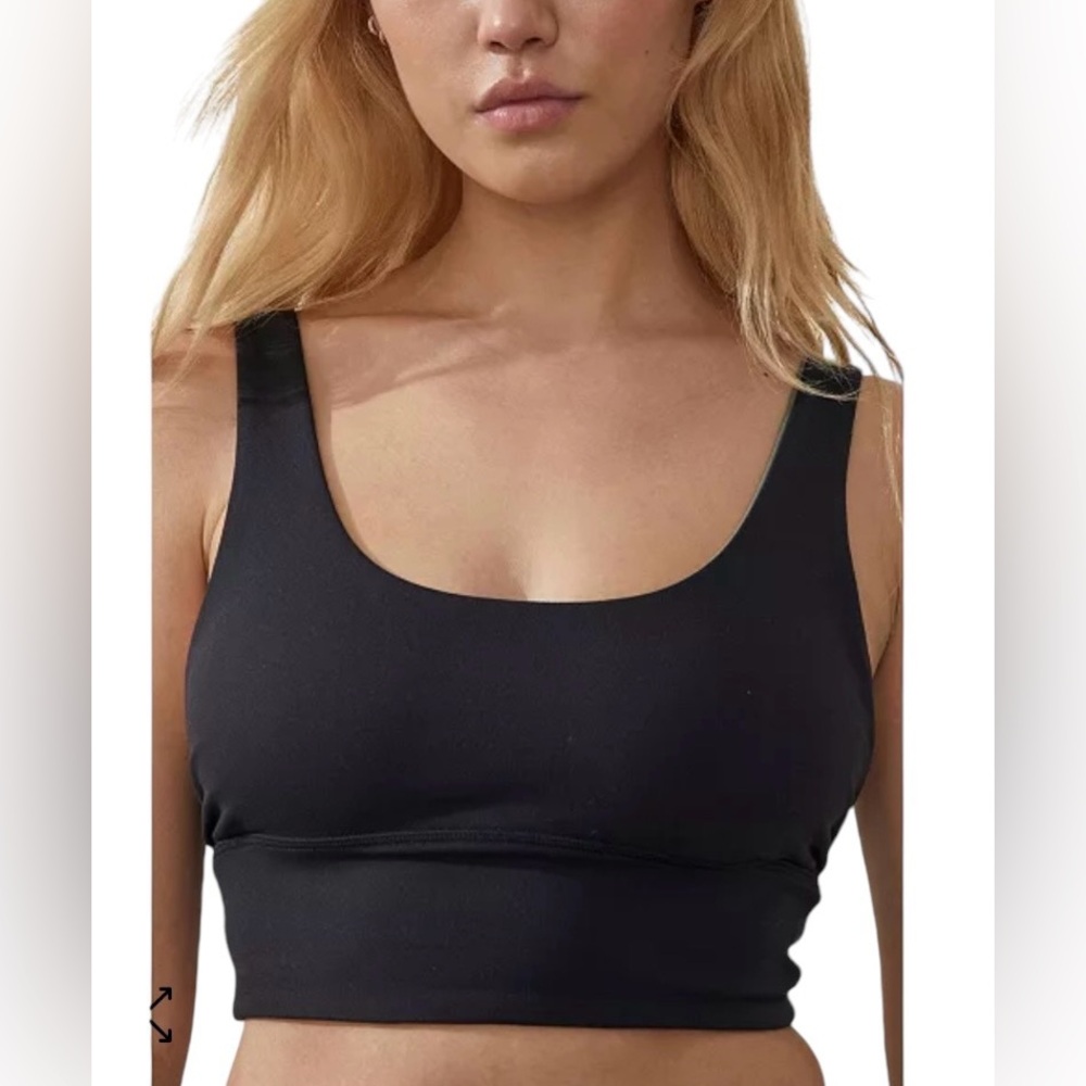 NWT COTTON ON Women's Ultra Soft Reversible Vestlette Top Bra Black Medium